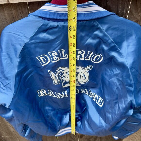 NICE Vintage 80s-90s Texas HS Band Satin Bomber Jacket Unisex M Quilted, Pockets - Picture 8 of 11